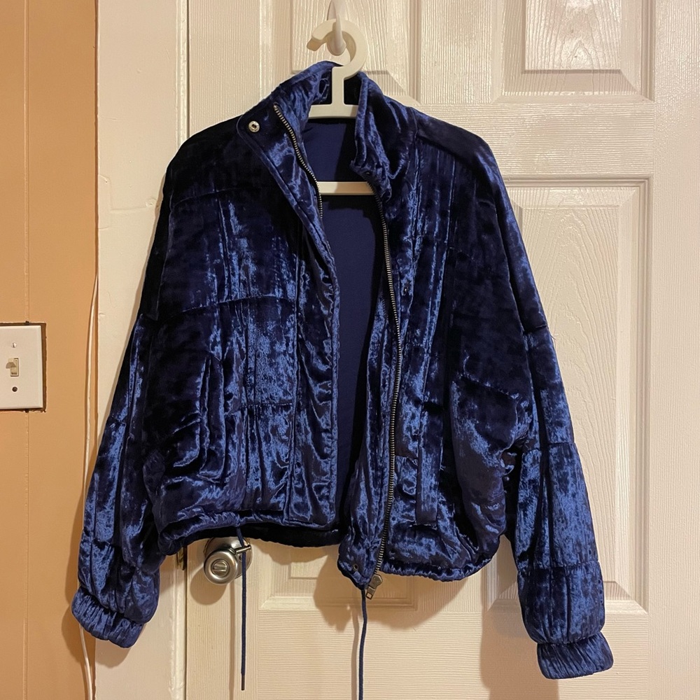 Free People Crushed Velvet Puffer